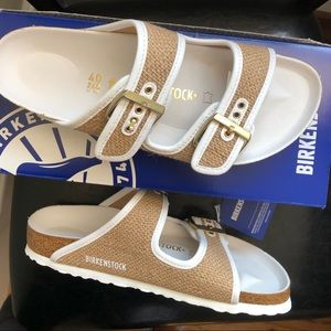 Birkenstock ARIZONA Nature Jute White leather  NEW